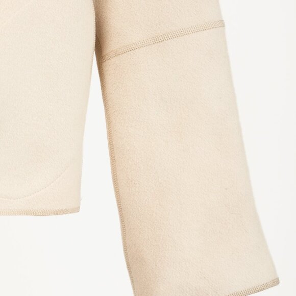 Annette Gortz Ena Beige Wool-Felt Cowl-Neck Snap Jacket - Picture 5 of 9